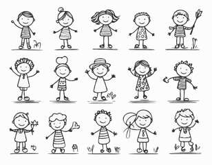 Playful Kids' Doodle Borders Collection for Fun Educational Material Design