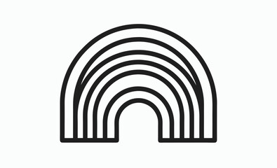 Rainbow silhouette, rainbow coloring page line art vector illustration 