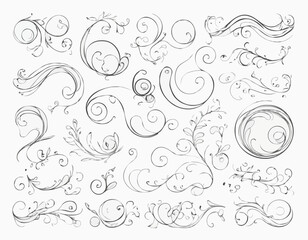 Delicate Swirls and Curves Line Frames for Graceful Scrapbooking Projects