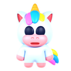 cute unicorn 3d icon illustration