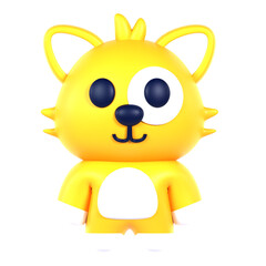 cute cat 3d icon illustration