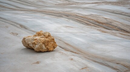 Unique Natural Rock Formation on Smooth Surface with Subtle Color Variations and Textural Details in Landscape