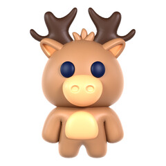 cute deer 3d icon illustration