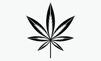 Cannabis leaf silhouette, marijuana hemp icon, Marijuana cannabis hemp leaf vector icon isolated on a white background 
