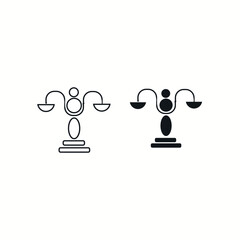 Scale icons set. Scales of justice Vector