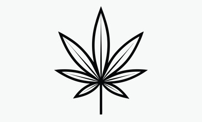 Cannabis leaf silhouette, marijuana hemp icon, Marijuana cannabis hemp leaf vector icon isolated on a white background 