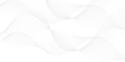 Vector wave digital white and gray blend futuristic technology flow tech transparent line stripe energy connection web music and sound, beautiful dynamic smooth space texture background.