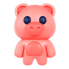 cute pig 3d icon illustration
