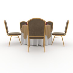 3d render Banquet Table and Chair design element Furniture