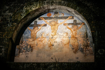 Affresco di Porta Manfredi. Oria, Puglia, Italia