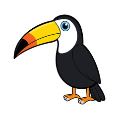 Fototapeta premium Cartoon toucan bird illustration tropical wildlife