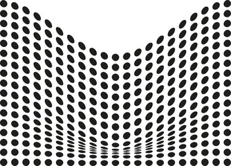 Curved vector distorted Grid of Dots An Optical Illusion