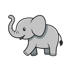 Fototapeta premium Adorable cartoon baby elephant illustration