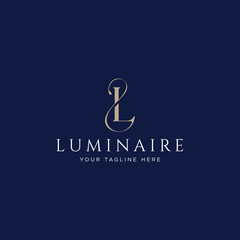 gold letter L logo design