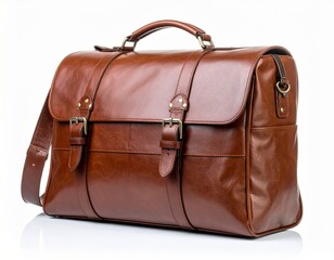 brown leather briefcase