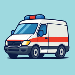 Cartoon Ambulance Vector Illustration