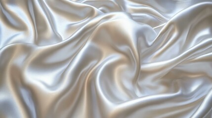 Obraz premium Elegant Silky Beige Fabric with Flowing Rippled Textures, Luxurious Material