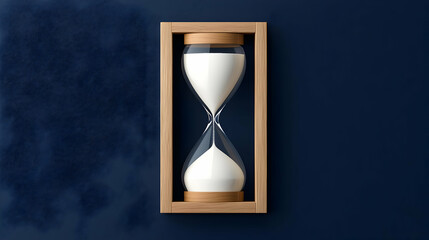 Wooden Hourglass Frame On Dark Background