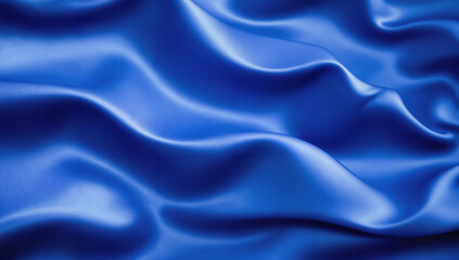 Fototapeta premium Blue Silky Fabric Background - Elegant Textile With Soft Waves and Folds for Argentina Independence Day Celebrations, Patriotic Designs, and National Holiday Decorations