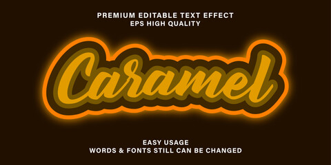 Caramel candy text effect editable sugar and dessert font style