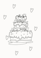 A drawing ready to be painted