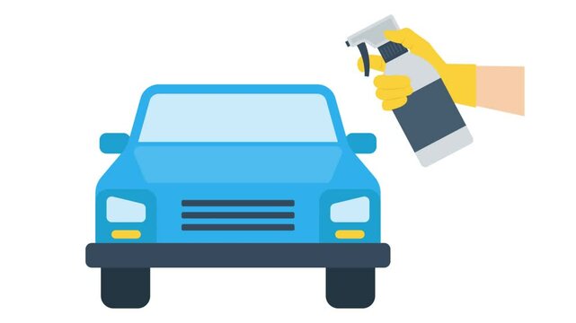 Car Decontamination foam or Decon foam animation, automobile windscreen washing animated video, Vehicle cleaning service clip, Vehicle disinfection footage, Automobile Detailing motion graphics