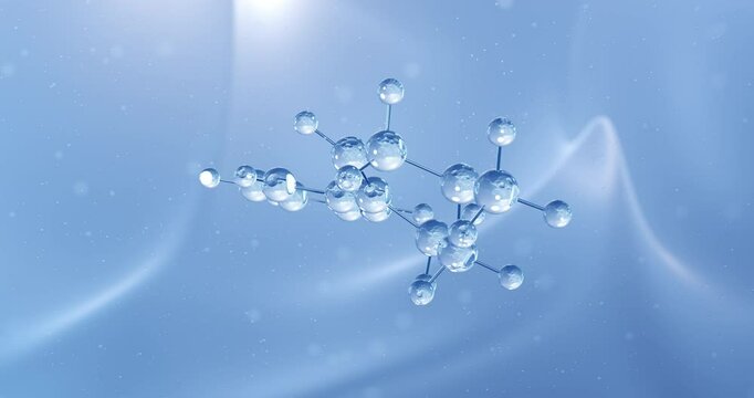 MPTP rotating molecular structure, 3d model of neurotoxin
