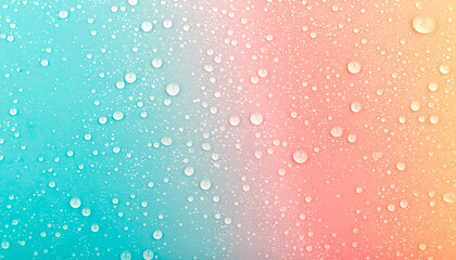 Water droplets on Colorful Background: A stunning macro shot showcases glistening water droplets delicately clinging to a gradient background, evoking a sense of freshness and purity.