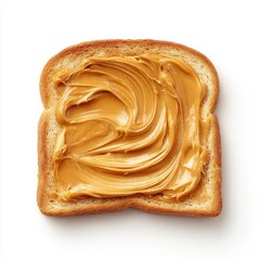 Peanut butter toast isolated on clean white background