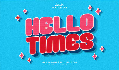 Hello Times Editable Text Effect Style 3d Retro Groovy