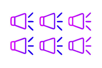 Repeating Loudspeaker Icons in Purple and Blue Gradient repeating pattern loudspeaker icons vibrant purple blue gradient speaker loudspeaker megaphone sound audio volume icon gradient purple