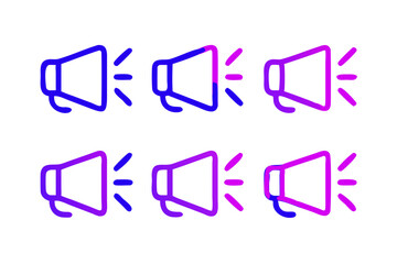 Modern Megaphone Icons Branding Design for Announcement Promotion Marketing