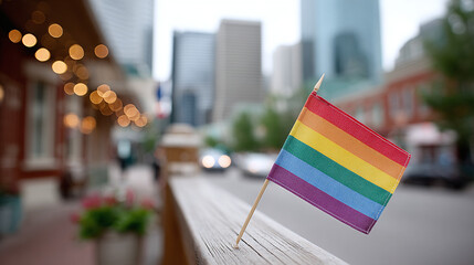Fototapeta premium rainbow pride flag on a simple background. 
