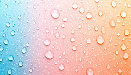 Water Droplets: A close-up of water droplets on a gradient surface, displaying the gentle dance of moisture, showcasing a spectrum of colors and highlighting the elegance of simplicity.