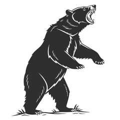 Upright Bear Silhouette Design