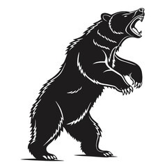 Upright Bear Silhouette Design