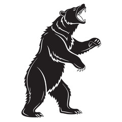 Upright Bear Silhouette Design