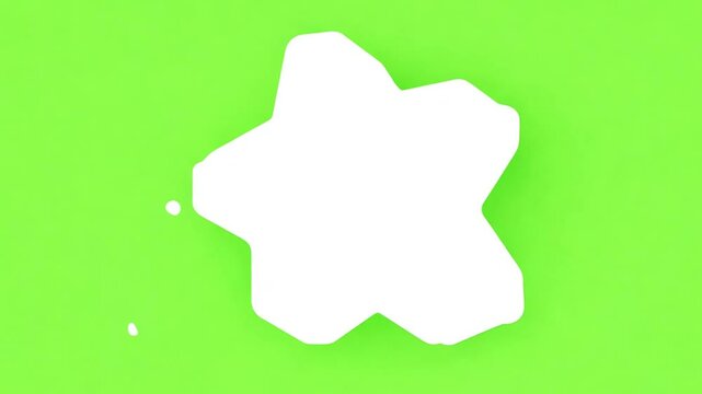white star shape animation on green screen
