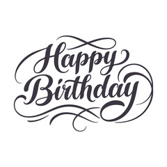 Happy Birthday Lettering Typography For t-shirt, Poster, Sticker, and Card. Vector Illustration