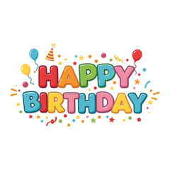 Happy Birthday Lettering Typography For t-shirt, Poster, Sticker, and Card. Vector Illustration