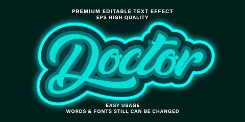 Doctor editable text effect editable medical and health text style