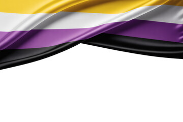 Celebrating Gender Diversity A Stunning Image of the Waving Non-Binary Pride Flag with Copy Space for Your Design Template