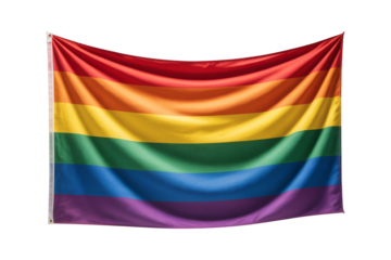 Waving Rainbow Flag Showing A Symbol of Pride, LGBTQ+ Rights, and the Celebration of Diversity and Love