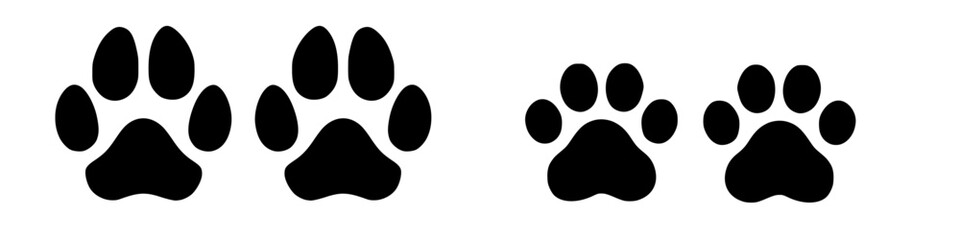 cat and dog paw prints vector icon
