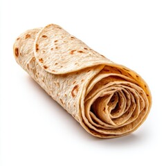 Tortilla wrap isolated on clean white background