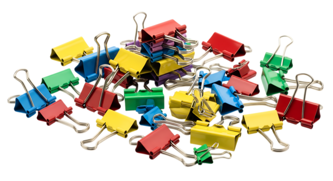 Colorful binder clips paper clips stationery office supplies back to school item