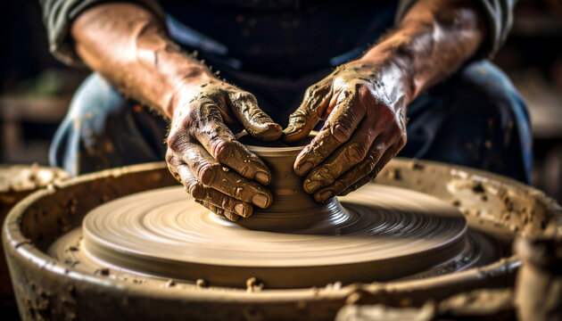 argile, travail de la terre et fabrication d'un objet artisanal traditionnel