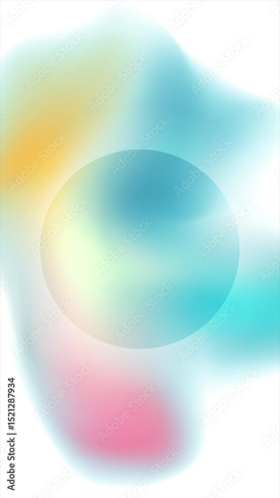 Aufkleber bright smooth liquid gradient and glossy circle abstract concept motion background. vertical looped 