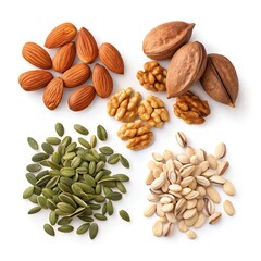 Assorted Nuts and Seeds Almonds Walnuts Pecans Pistachios Pumpkin Seeds