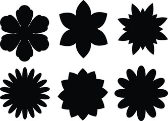 flower shape vector, floral icon set, flowers vector silhouette, symmetrical floral patterns, lotus, petals, abstract blossoms, nature design floral elements- vector stock